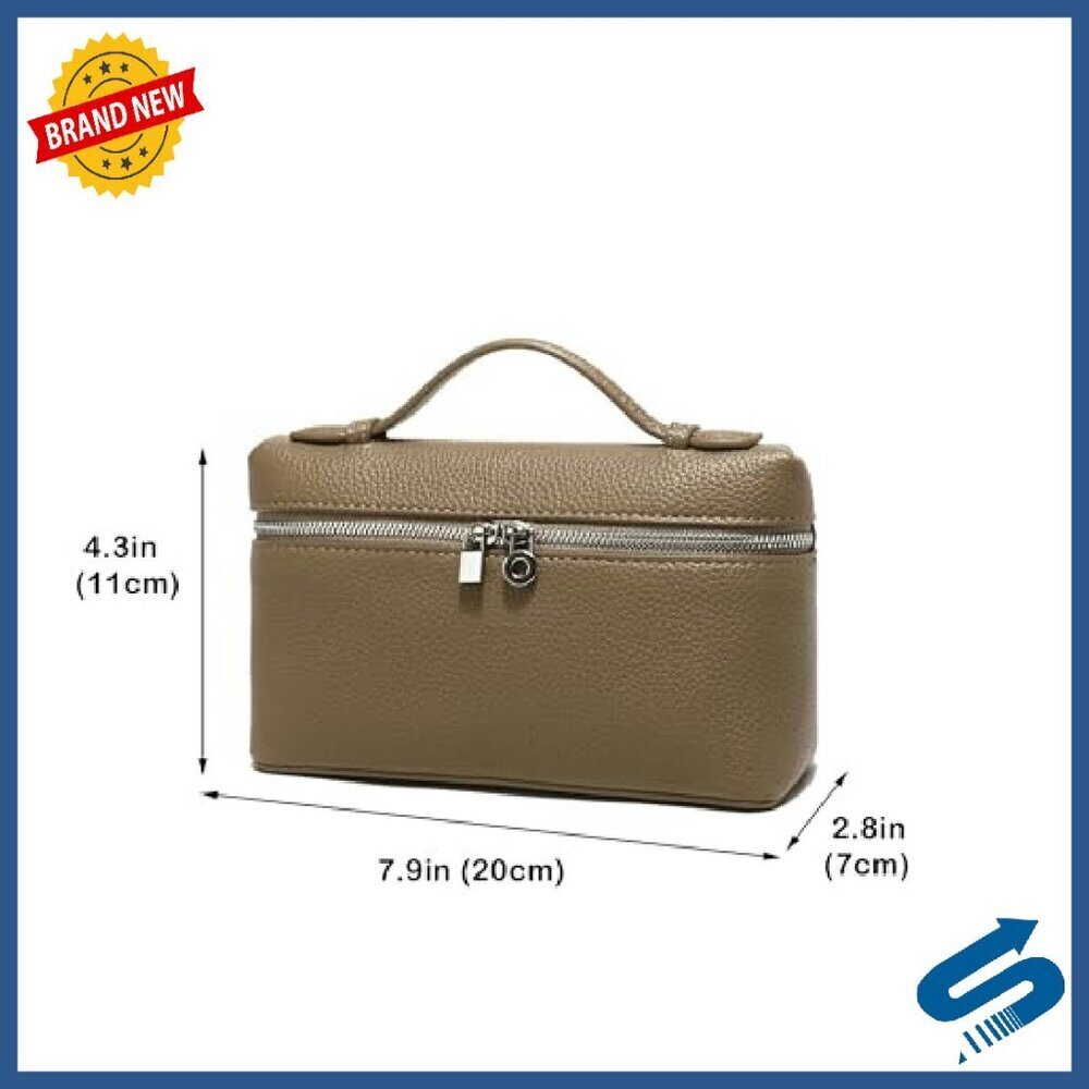 Small Leather Crossbody Bag with Top Handle, Detachable Strap, Quiet Luxury - Picture 5 of 8